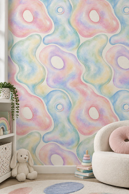 Abstract Shapes Wallpaper Pastel Watercolor Texture