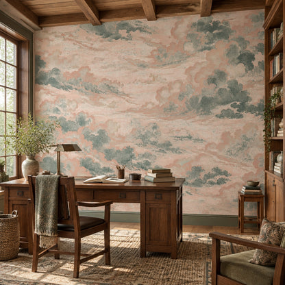 Pastel Cloudscape Wallpaper Textured Sky Wall Mural