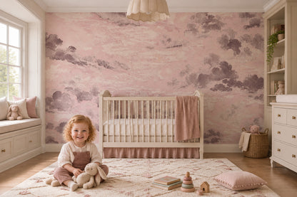 Pink Cloudscape Wallpaper Distressed Sky Wall Mural