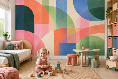 Overlapping Arches Wallpaper Mid Century Modern Wall Mural