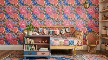 Cat And Balloon Dog Wallpaper Maximalist Pop Art Collage