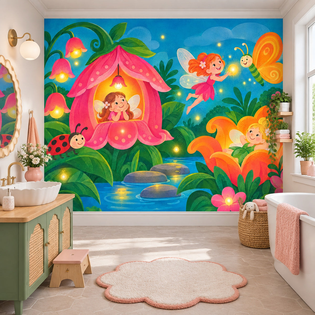 Fairy Garden Wallpaper Storybook Floral Wall Mural