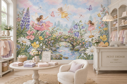 Fairy Garden Wallpaper Watercolor Storybook Wall Mural