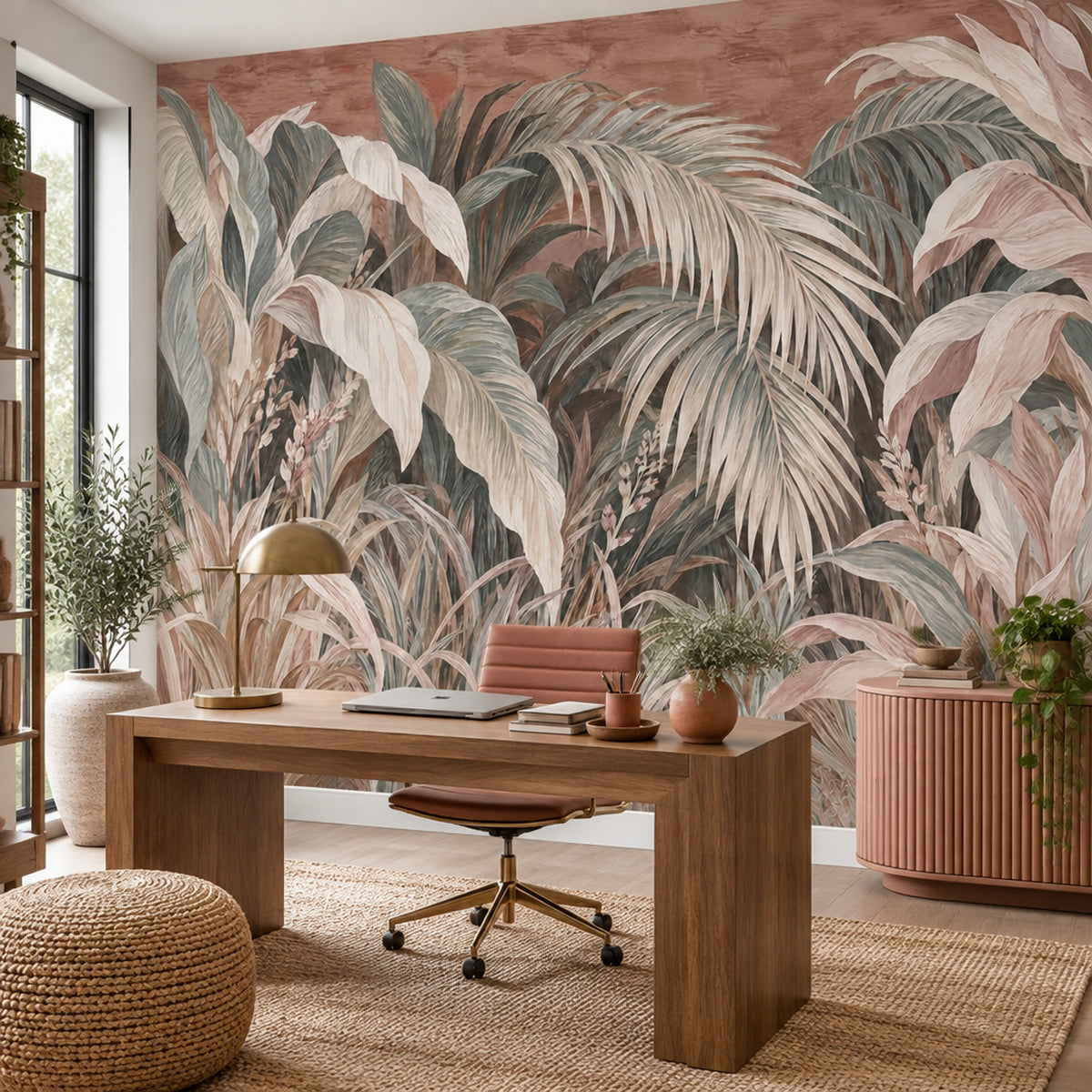Tropical Palm Leaves Wallpaper Vintage Wall Mural