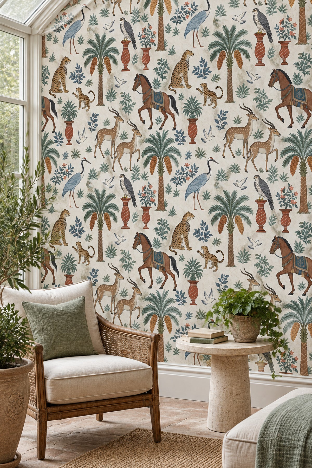 Cheetahs And Gazelles Wallpaper Exotic Garden Ivory