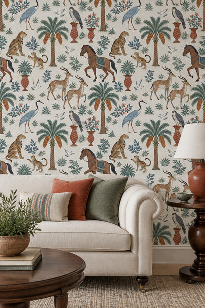 Cheetahs And Gazelles Wallpaper Exotic Garden Ivory