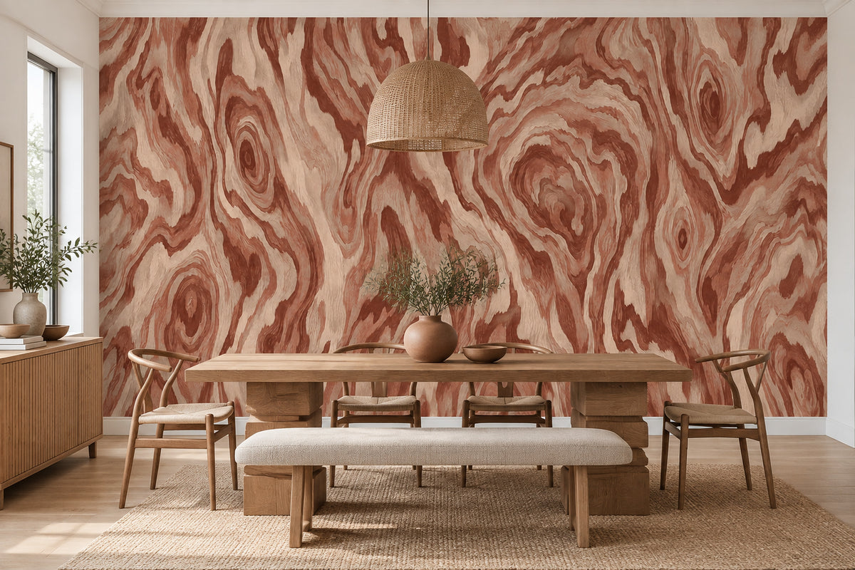Swirling Wood Grain Wallpaper Rustic Organic Wall Mural