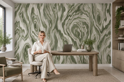Green Wood Grain Wallpaper Rustic Modern Wall Mural