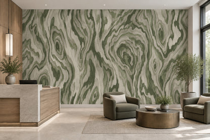 Green Wood Grain Wallpaper Rustic Modern Wall Mural