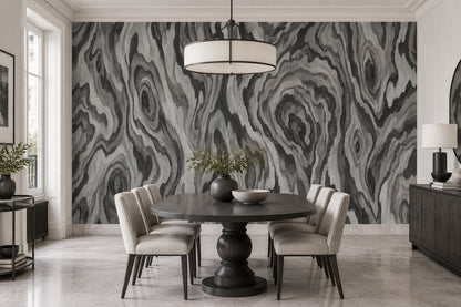 Dark Wood Grain Wallpaper Gray Faux Wall Mural