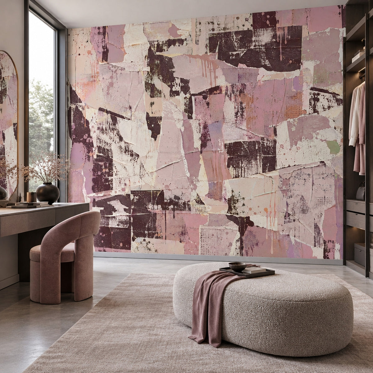 Torn Paper Collage Wallpaper Grunge Texture Wall Mural