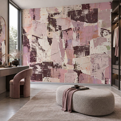 Torn Paper Collage Wallpaper Grunge Texture Wall Mural