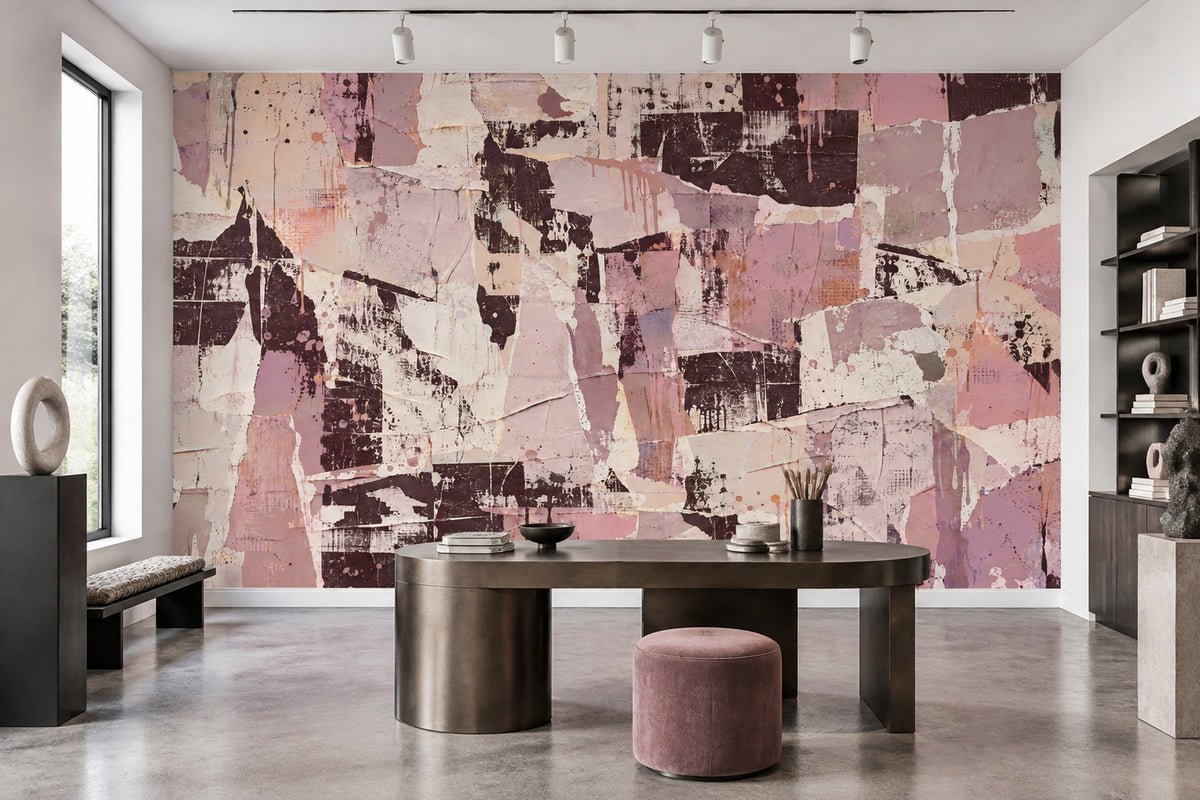 Torn Paper Collage Wallpaper Grunge Texture Wall Mural