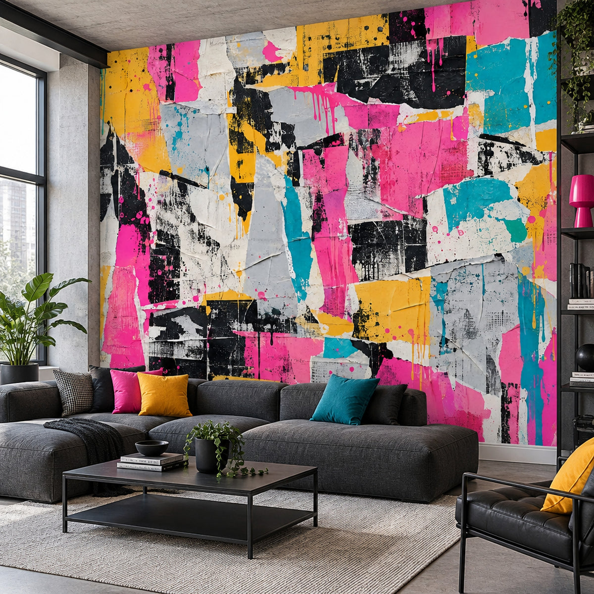 Torn Posters Collage Wallpaper Graffiti Grunge Wall Mural