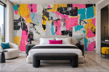 Torn Posters Collage Wallpaper Graffiti Grunge Wall Mural