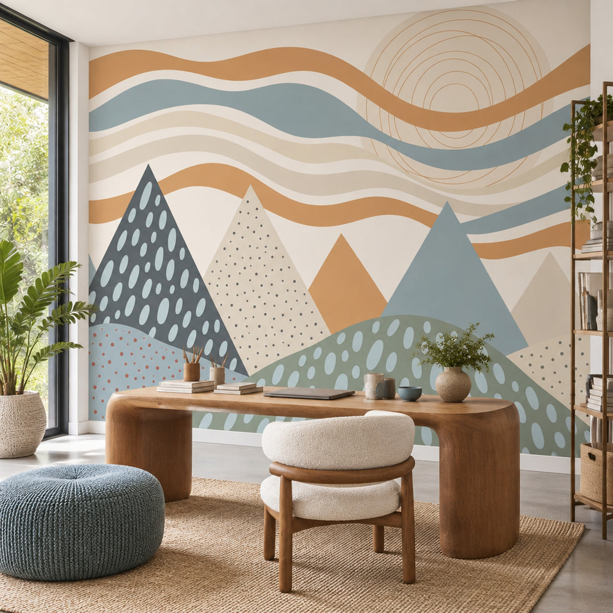 Geometric Mountains Wallpaper Abstract Landscape Wall Mural