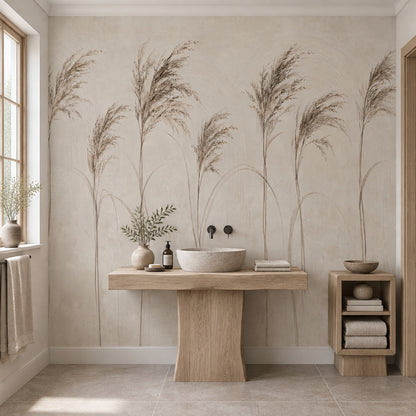 Pampas Grass Botanical Wallpaper Neutral Arches Wall Mural