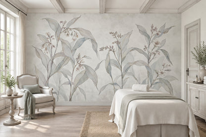 Delicate Botanical Stems Wallpaper Watercolor Floral Wall Mural
