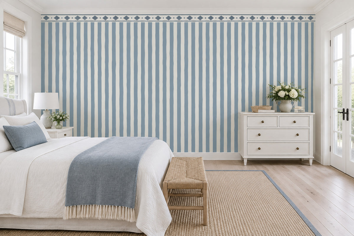 Vertical Stripe Border Wallpaper Classic Geometric Wall Mural
