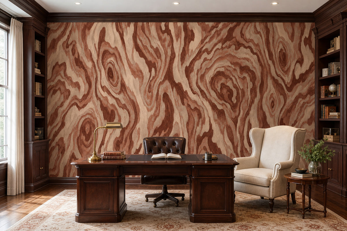 Swirling Wood Grain Wallpaper Rustic Organic Wall Mural