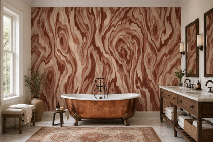 Swirling Wood Grain Wallpaper Rustic Organic Wall Mural
