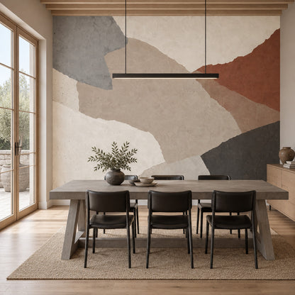 Layered Paper Texture Shapes Wallpaper Modern Neutral Wall Mural