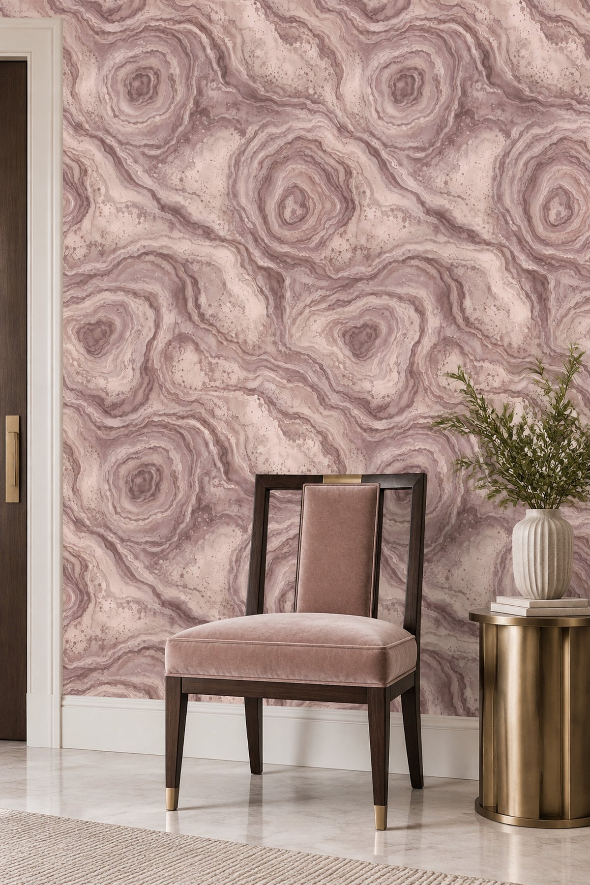Pink Marble Agate Ring Wallpaper Mauve Watercolor Stone Texture