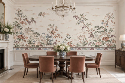 Peony Branches Wallpaper Chinoiserie Garden Wall Mural