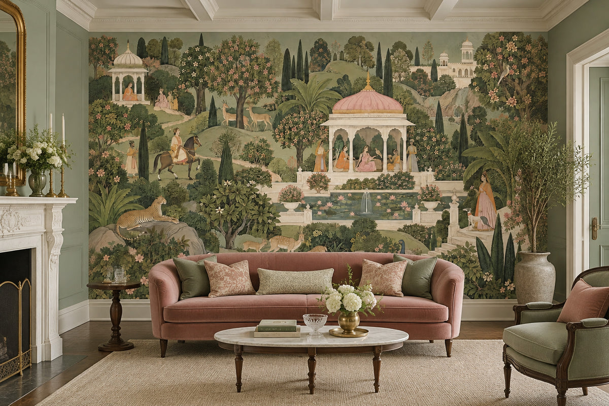 Mughal Garden Pavilion Wallpaper Indian Palace Scene Wall Mural