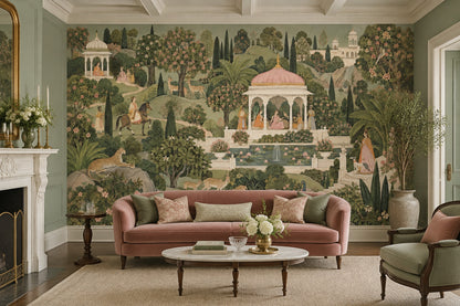 Mughal Garden Pavilion Wallpaper Indian Palace Scene Wall Mural