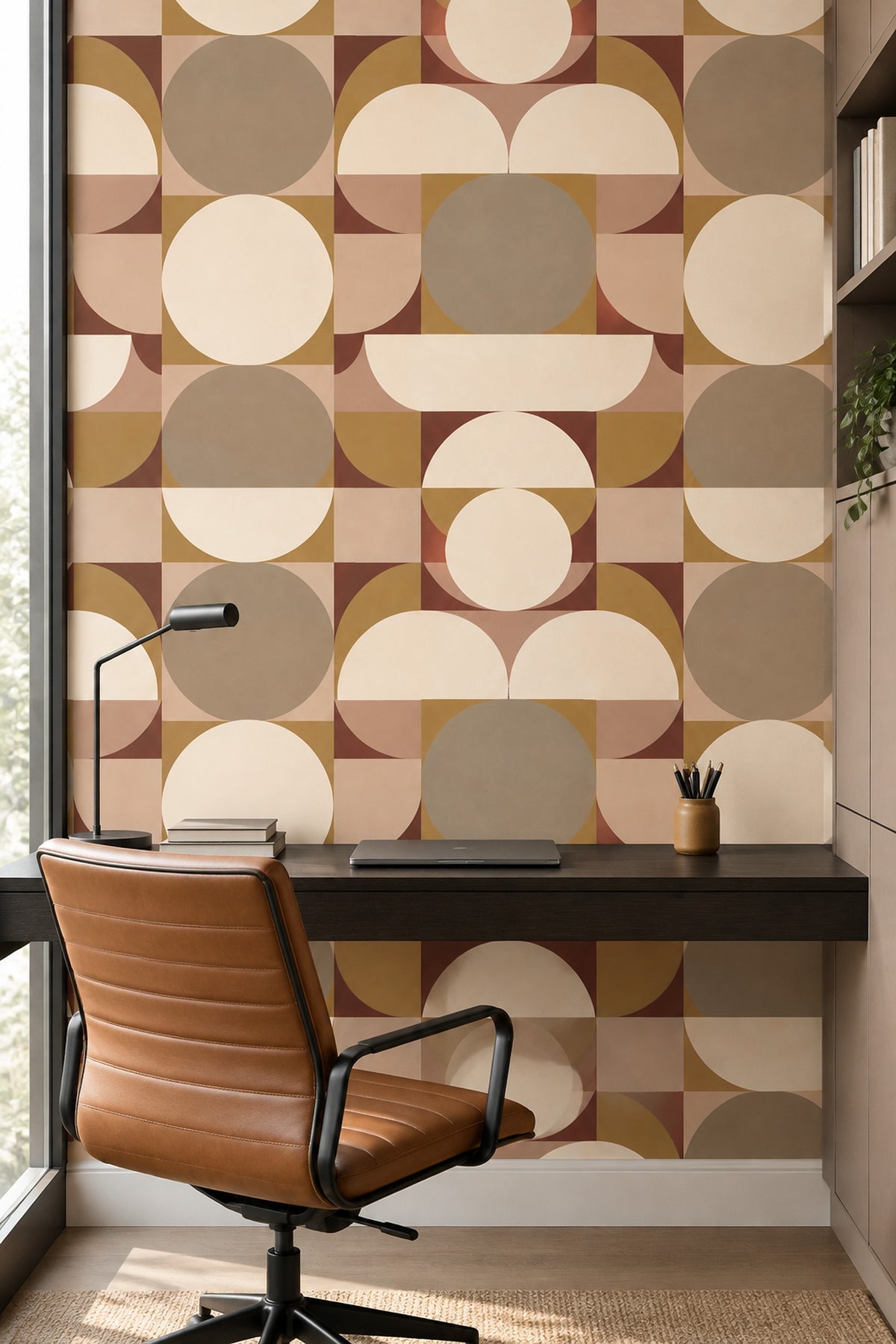 Overlapping Circles Wallpaper Mid Century Modern Geometric Panels