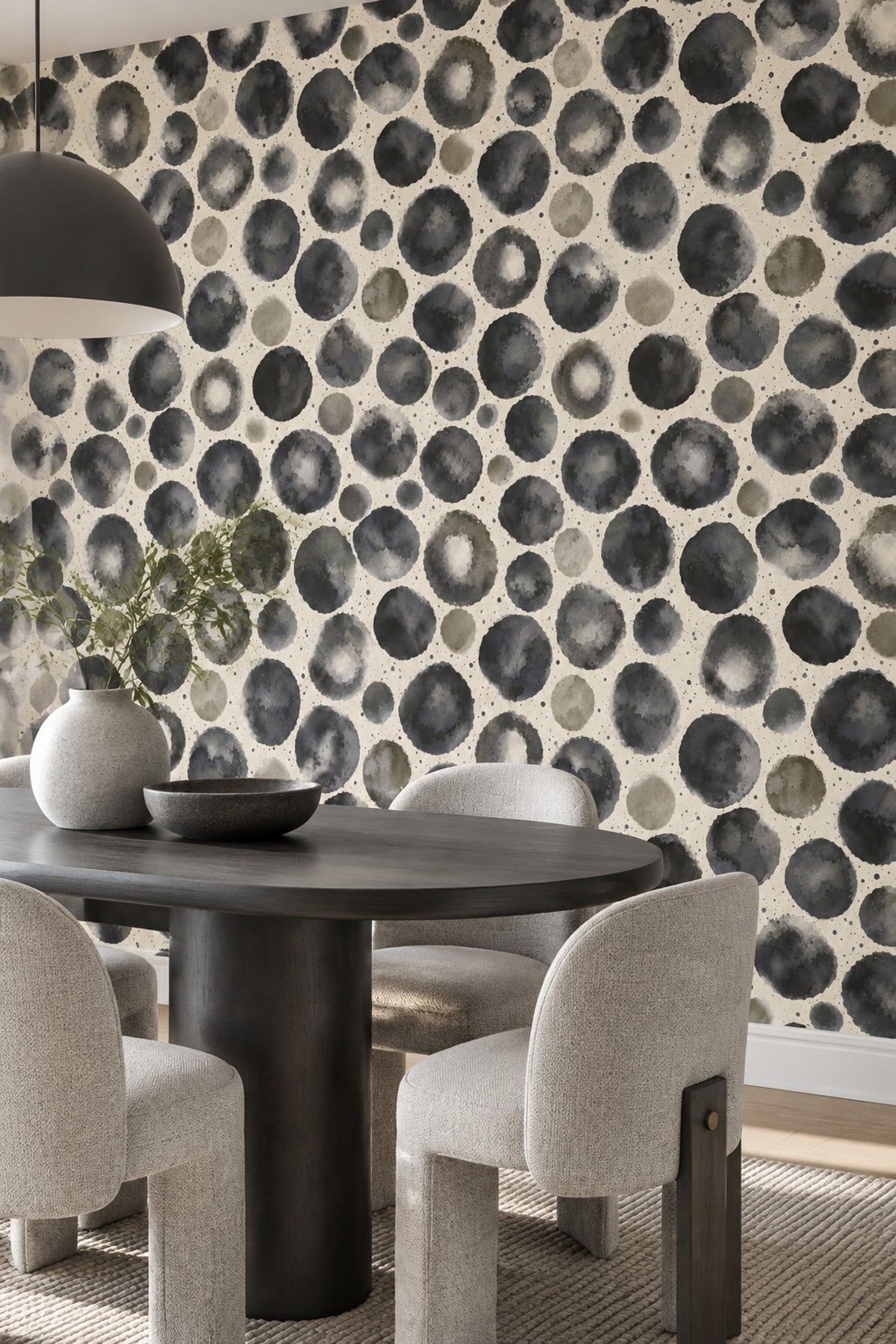 Watercolor Circles Wallpaper Black And Gray Ink Splatter