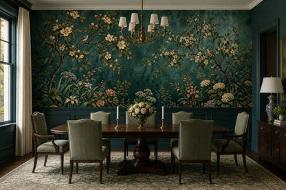 Blossoming Tree Branches Wallpaper Dark Floral Wall Mural