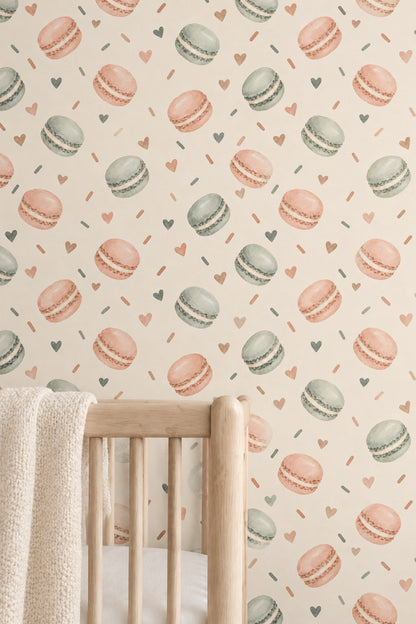 Pastel Macaron Wallpaper Watercolor Texture On Cream Background