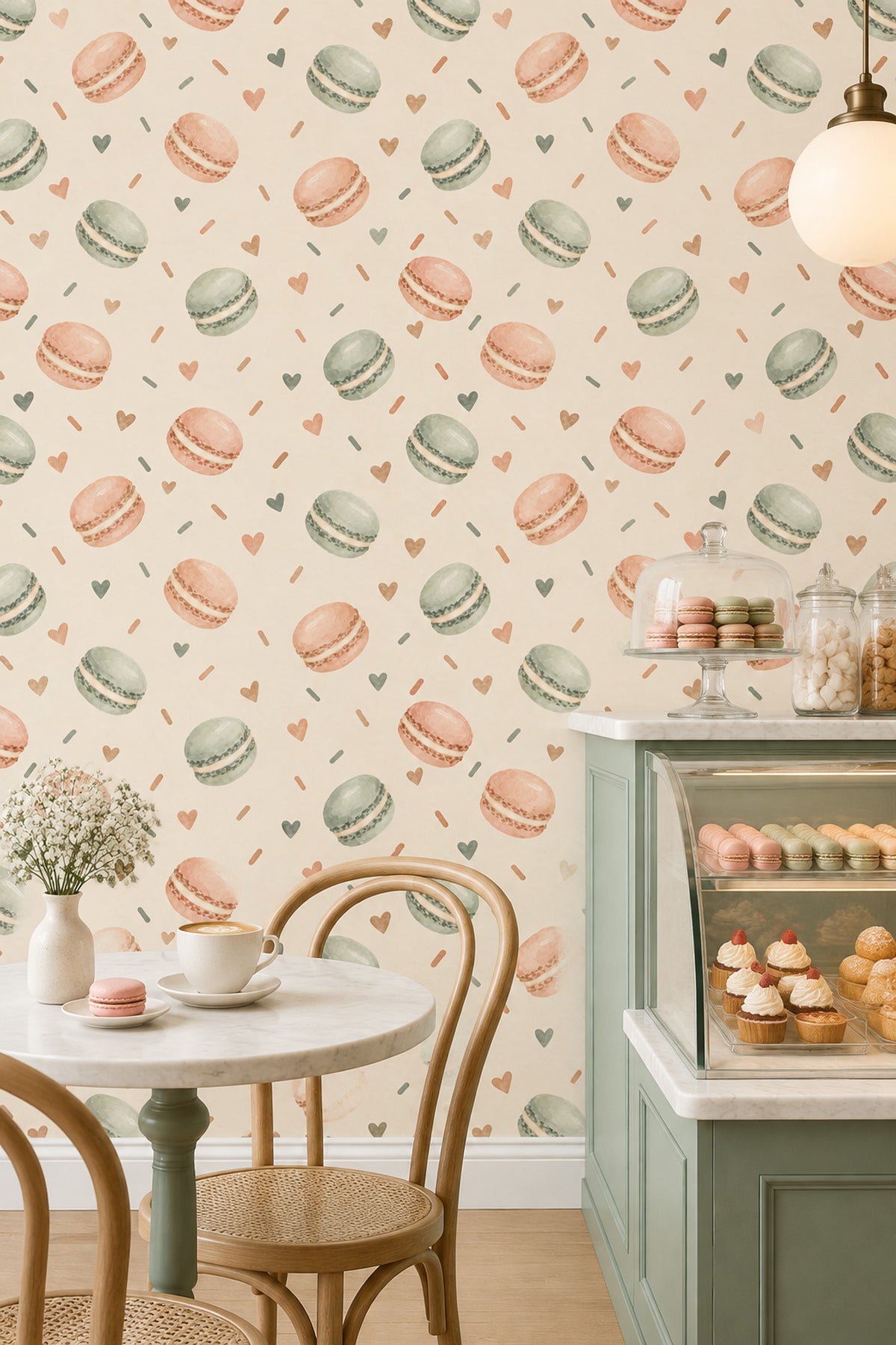 Pastel Macaron Wallpaper Watercolor Texture On Cream Background