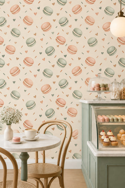 Pastel Macaron Wallpaper Watercolor Texture On Cream Background