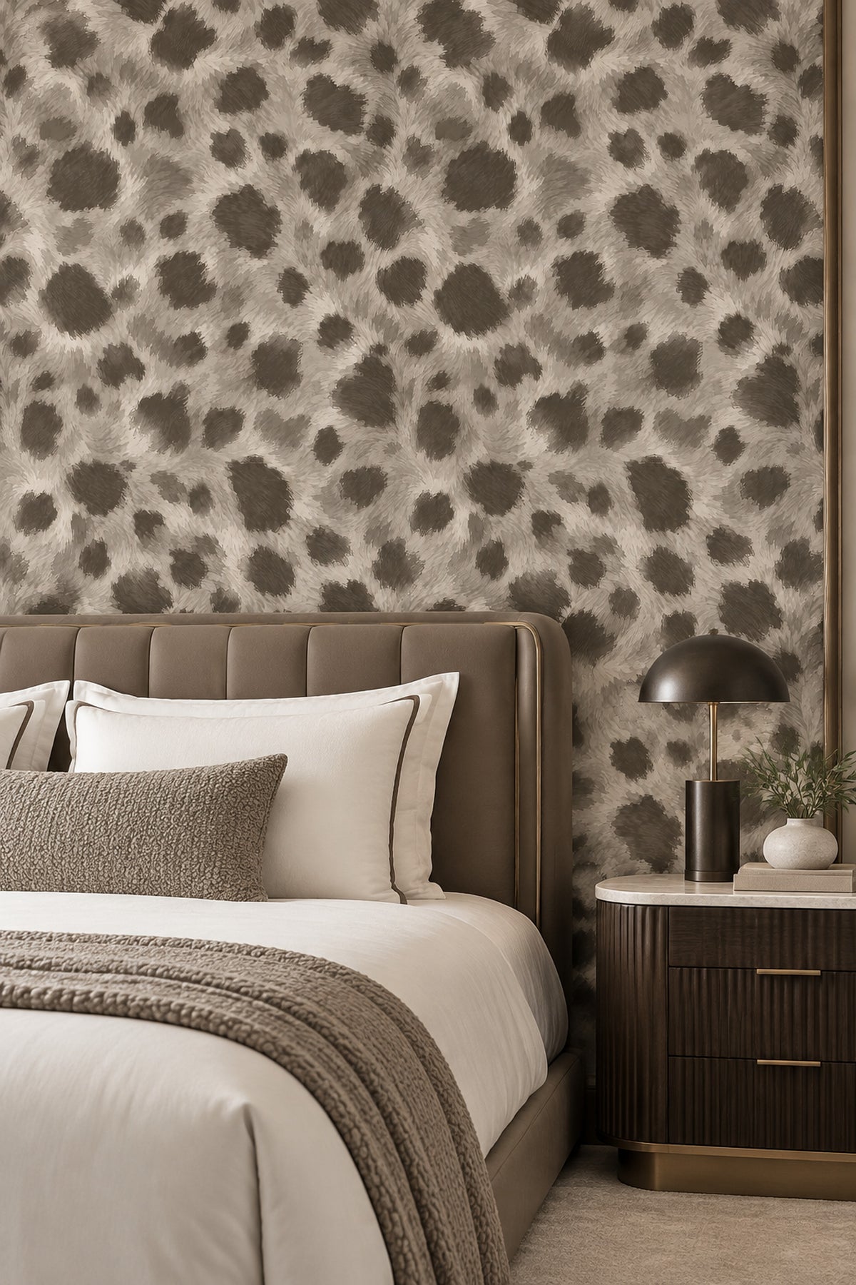 Leopard Spots Wallpaper Taupe Gray Neutral Animal Print