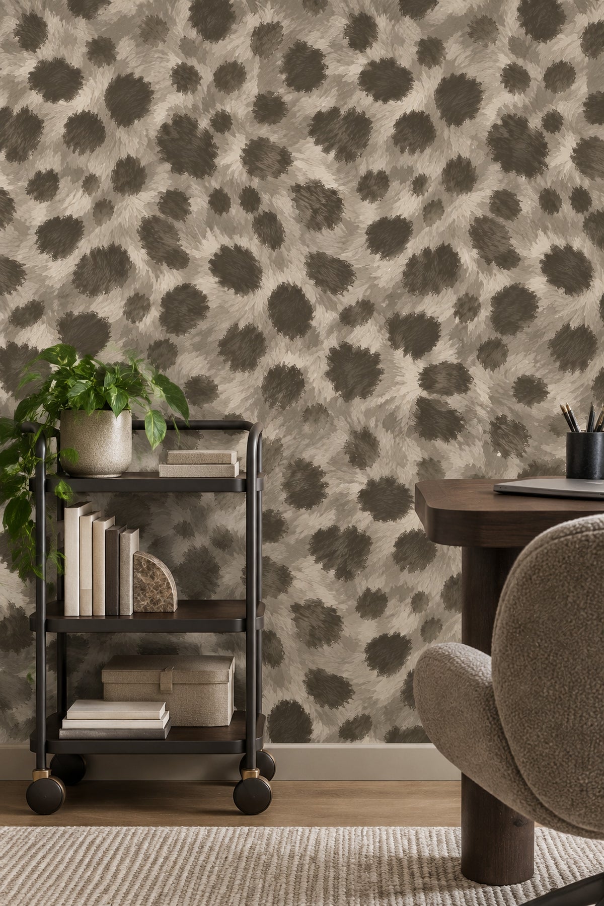 Leopard Spots Wallpaper Taupe Gray Neutral Animal Print