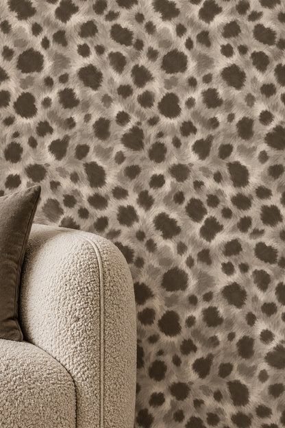 Leopard Spots Wallpaper Taupe Gray Neutral Animal Print