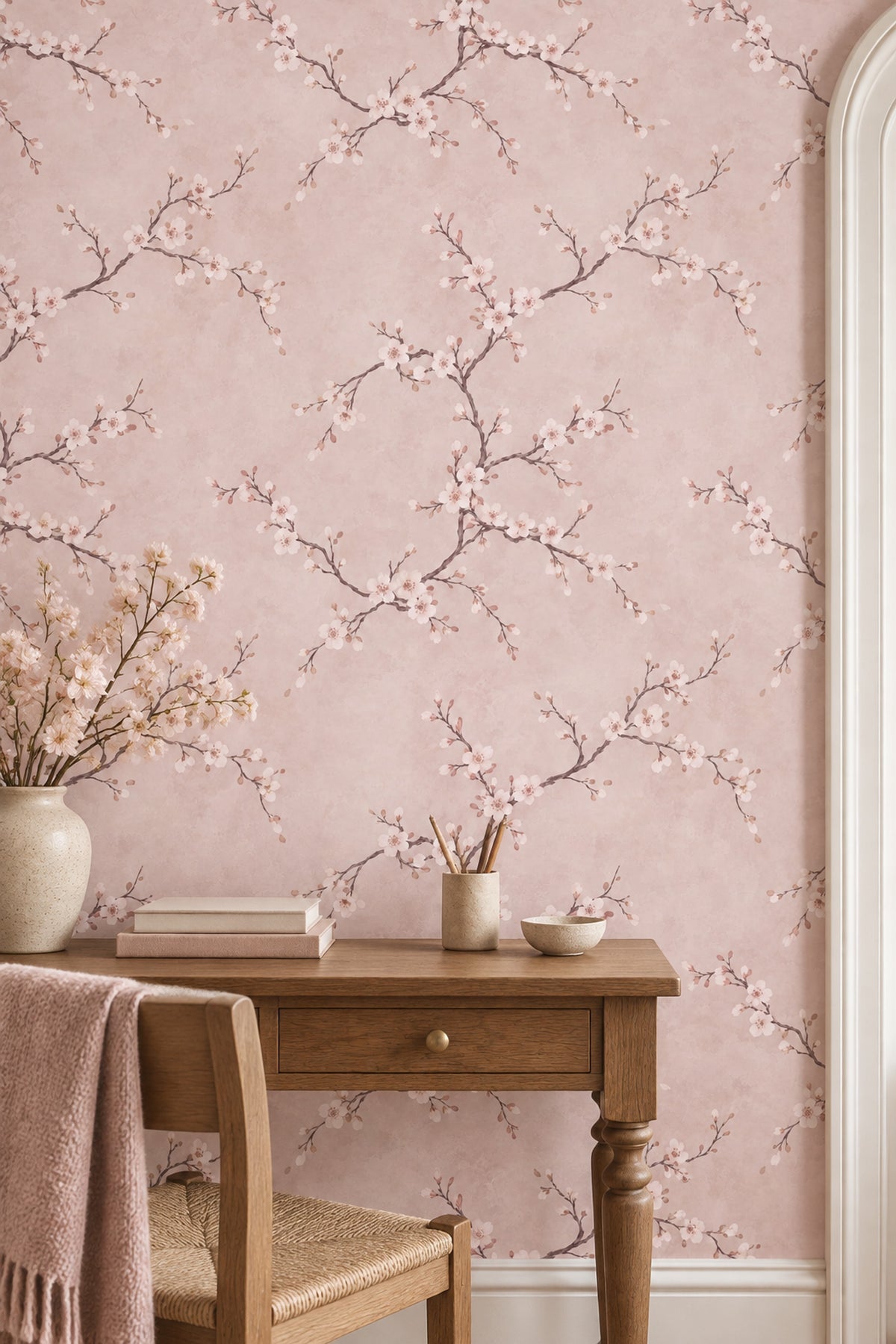 Cherry Blossom Wallpaper Watercolor Pink Branches
