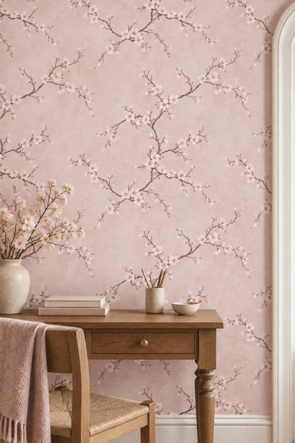 Cherry Blossom Wallpaper Watercolor Pink Branches