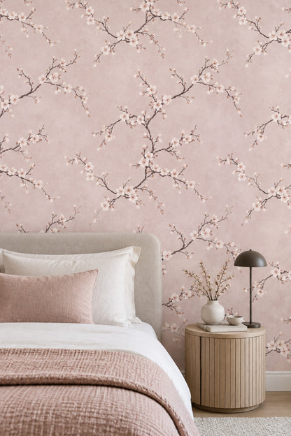 Cherry Blossom Wallpaper Watercolor Pink Branches