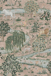 Woodland Animal Wallpaper River Landscape Scenic Wall Mural design