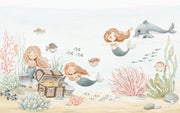 Mermaids Wallpaper Underwater Treasure Wall Mural design