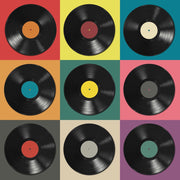 Vinyl Records Wallpaper Geometric Pop Art Wall Decor design