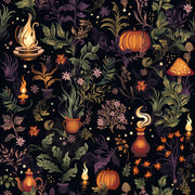 Dark Fantasy Botanical Magic Wallpaper design