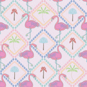 Blush Pink Flamingo Tropical Kids Wallpaper design