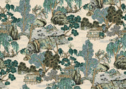 Beige Chinoiserie Landscape Wallpaper design