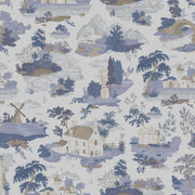 Cream and Blue Vintage Landscape Wallpaper design