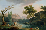 Pastoral Green Classical Landscape Wall Mural design